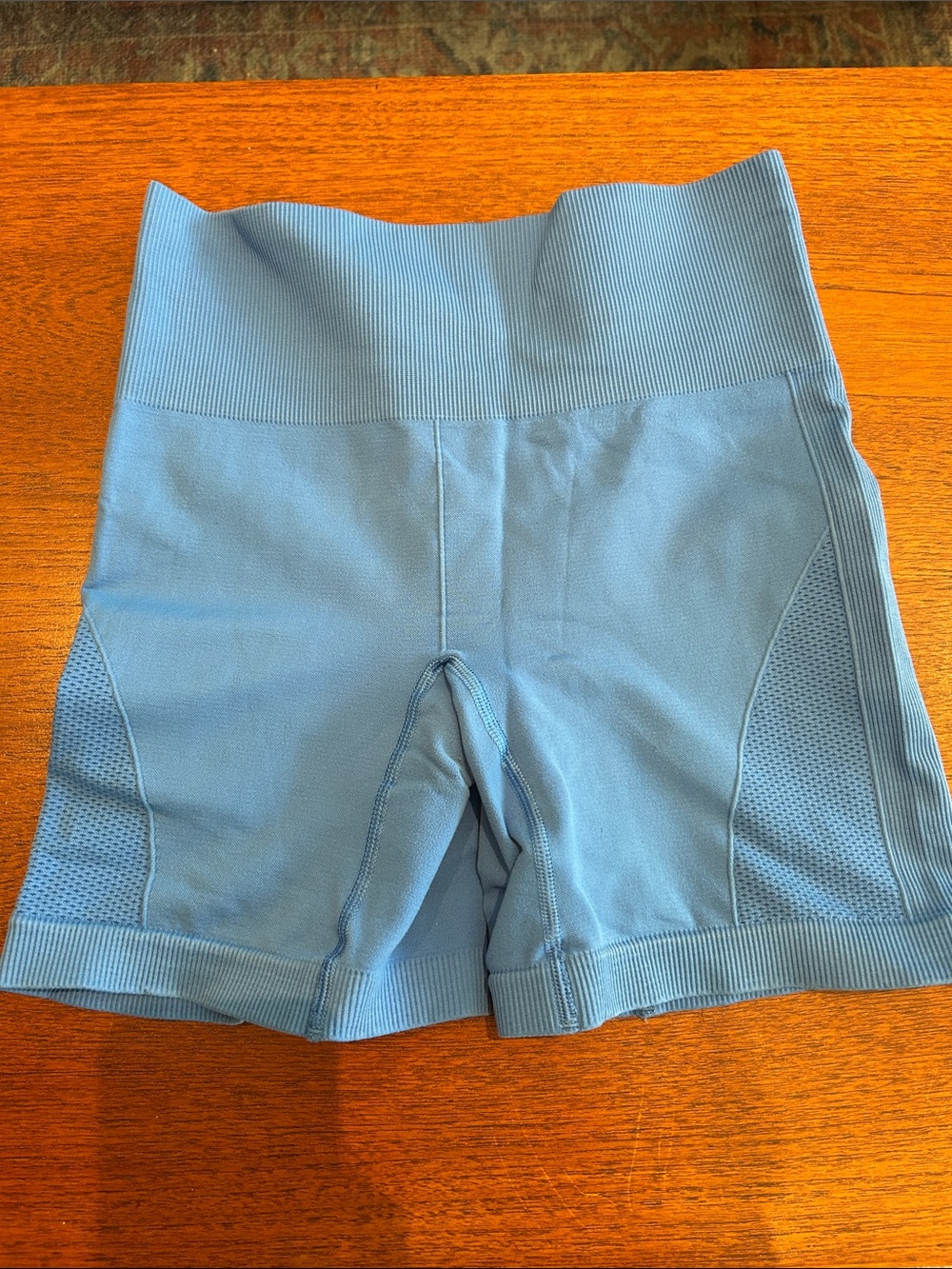 lululemon athletica Light Blue High-Waist Seamless Bike Shorts